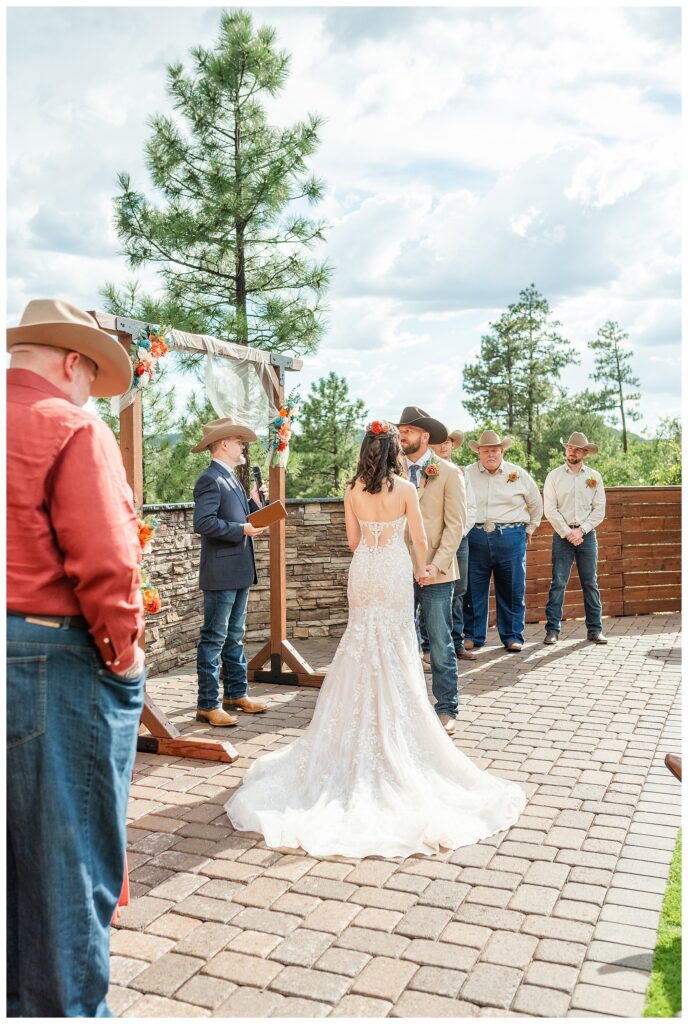Wedding ceremony at Cabins on Strawberry Hill
