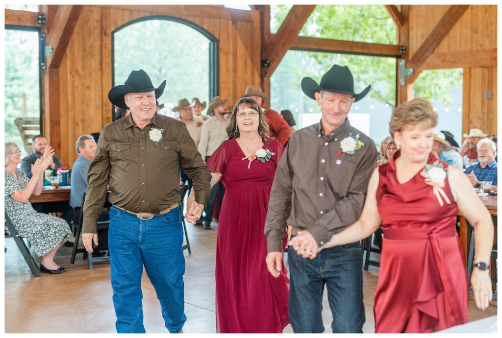 Parents grand entrance to reception. 