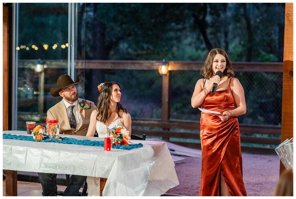Maid of Honor giving speech