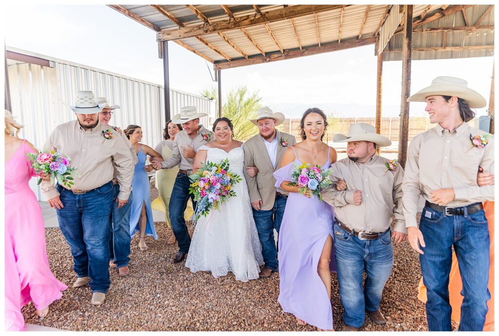 Western wedding party at Star Barn AZ