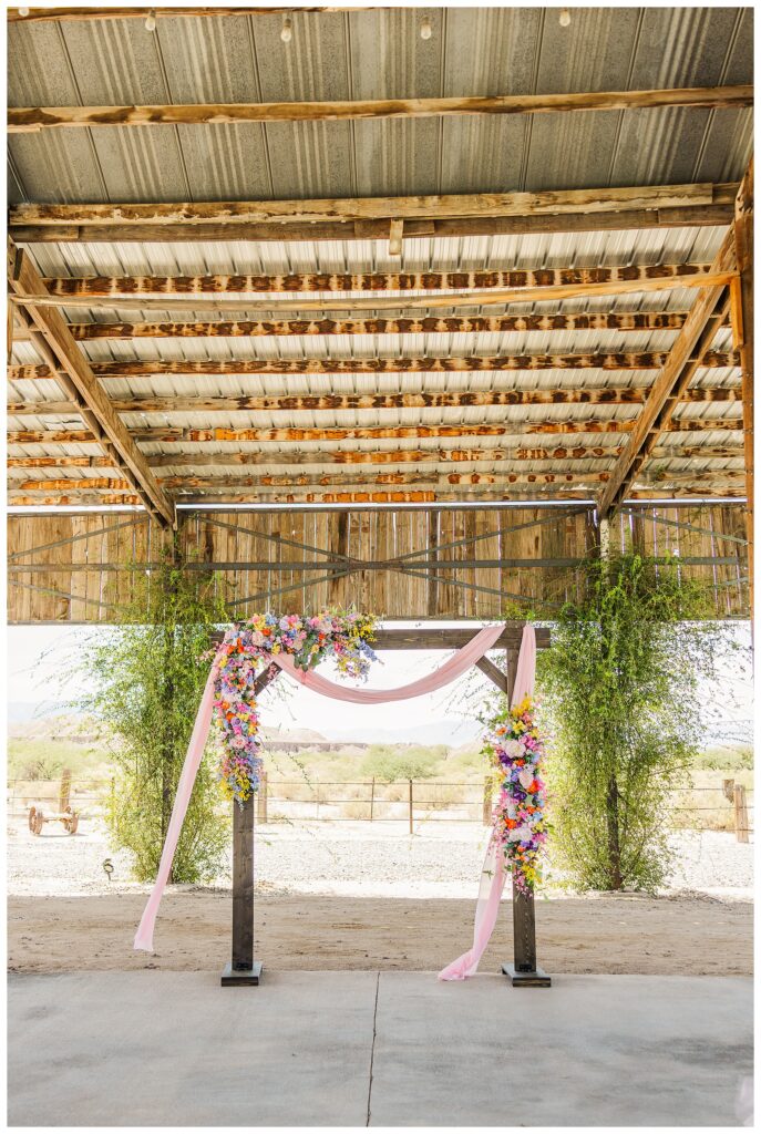 Arch with flowers at Star Barn AZ