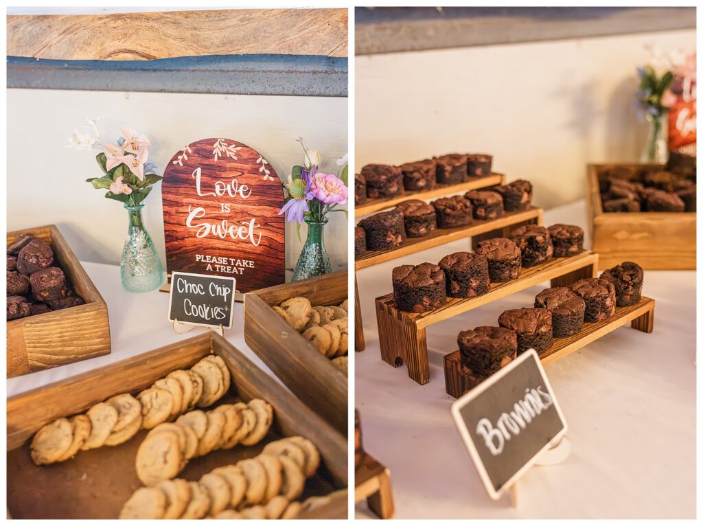 Reception decor details at September Star Barn Wedding